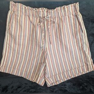 NWOT Madewell Rainbow High Rise Paperbag Shorts